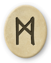 Die Futhark Rune Mannaz und Steinbock