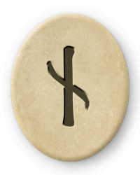 Die Futhark Rune Naudhiz und Löwe