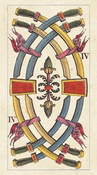 Tarot und Die Vier der Schwerter für Zwangspause und Neuordnung