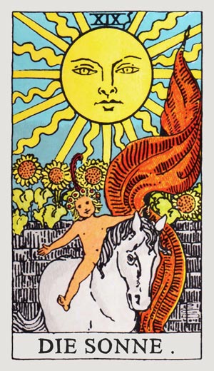 Die Sonne im Tarot ist eine Große Arkana Tarotkarte