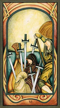 Die Sechs der Schwerter im Gypsy Gathering Tarot