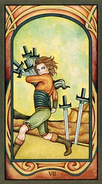 Die Sieben der Schwerter im Gypsy Gathering Tarot