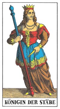 Tarot und Die Königin der Stäbe für Herrschaft und Anziehungskraft