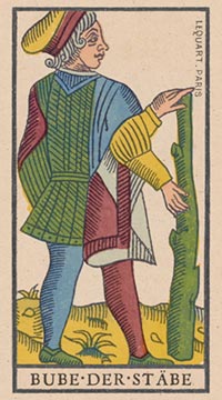 Der Bube der Stäbe im Tarot of Marseilles