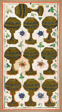 Die Zehn der Kelche im Visconti Tarot