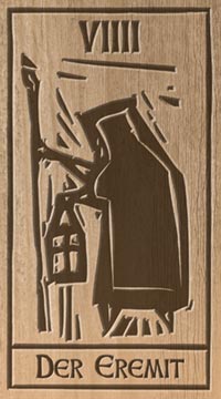 Der Eremit im Woodcut Tarot